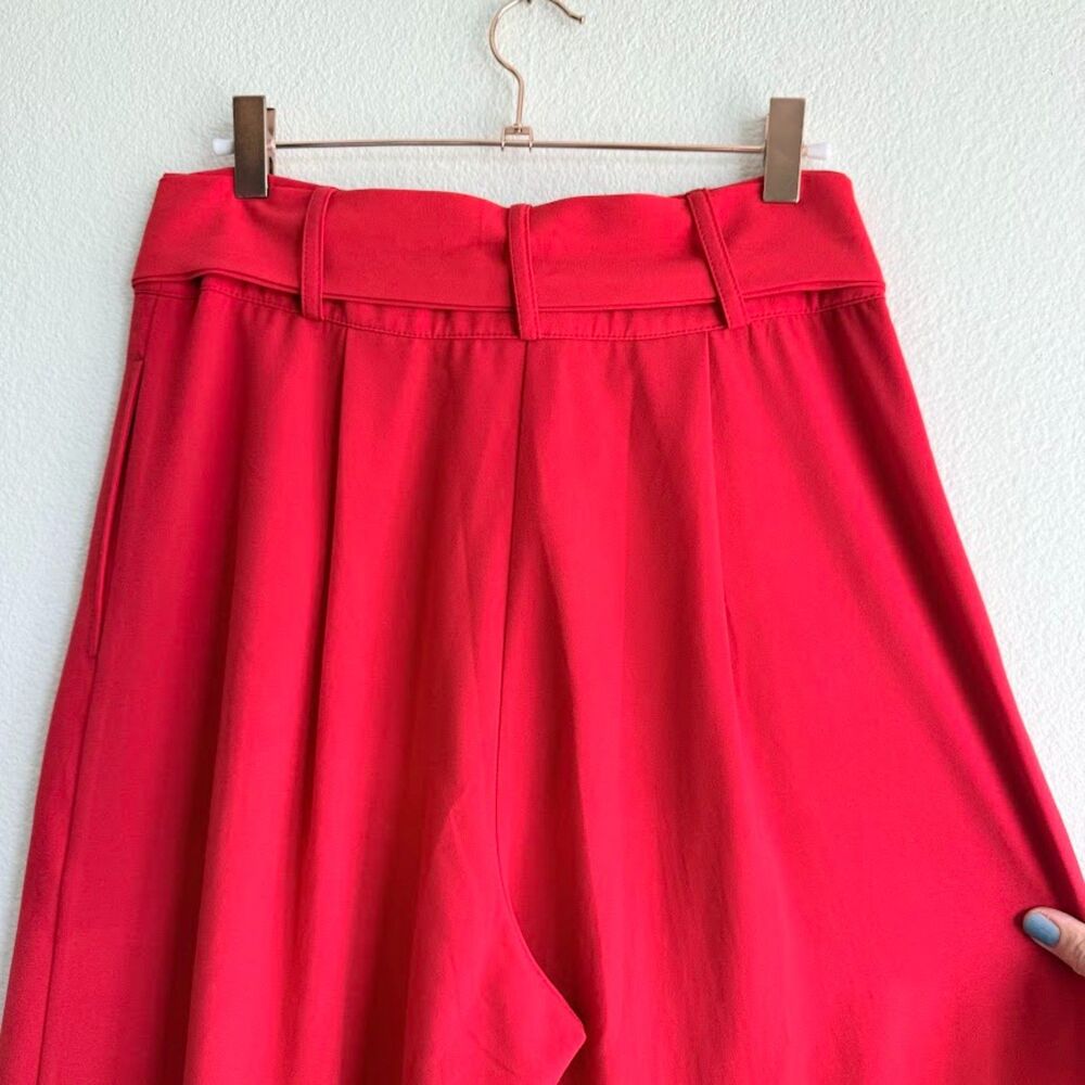 Flying Tomato Wide Leg High Rise Pleated Pants with Self Tie in Red size Medium - Picture 12 of 12